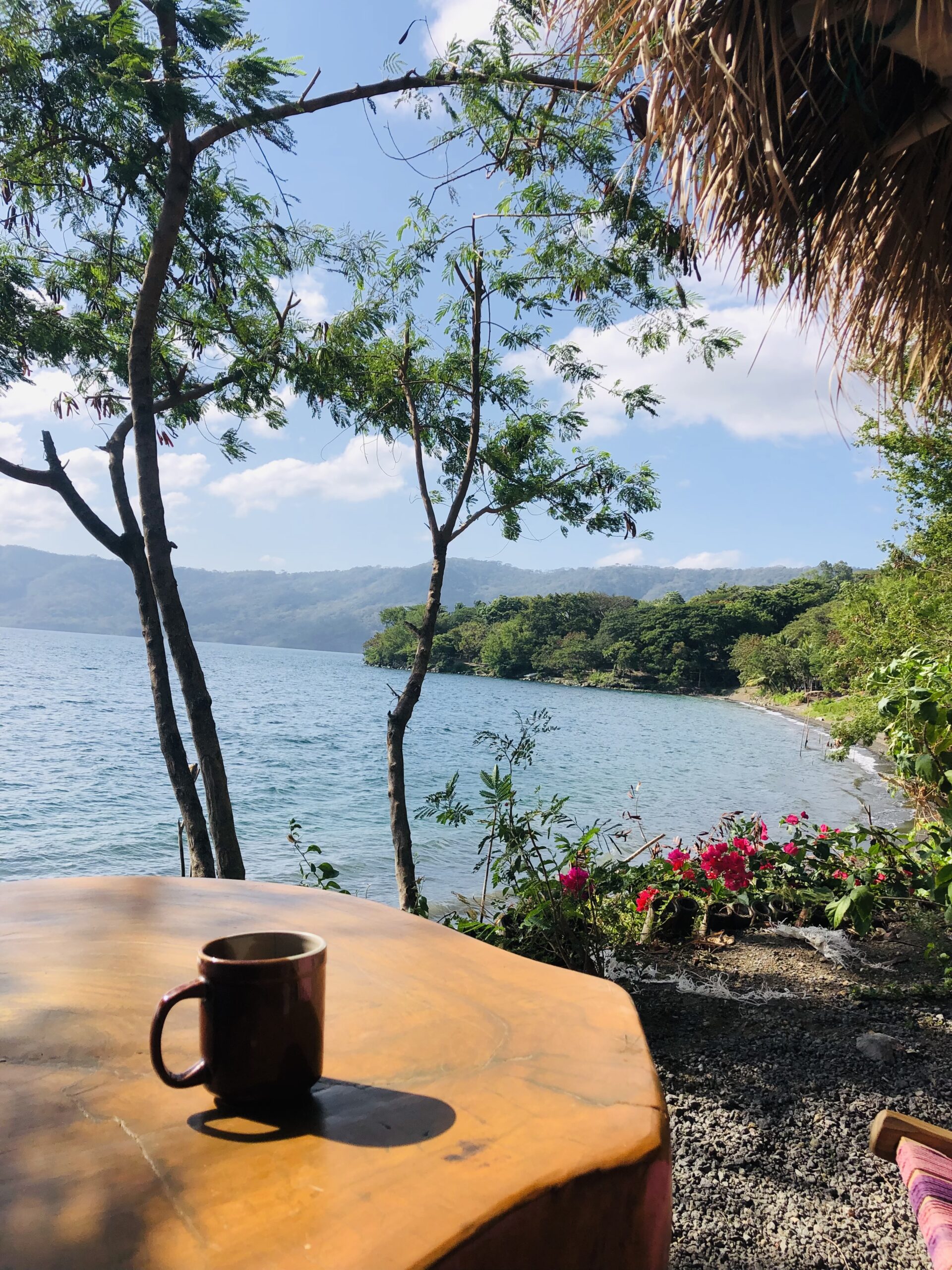 morning coffee in nicaragua at laguna de apoyo