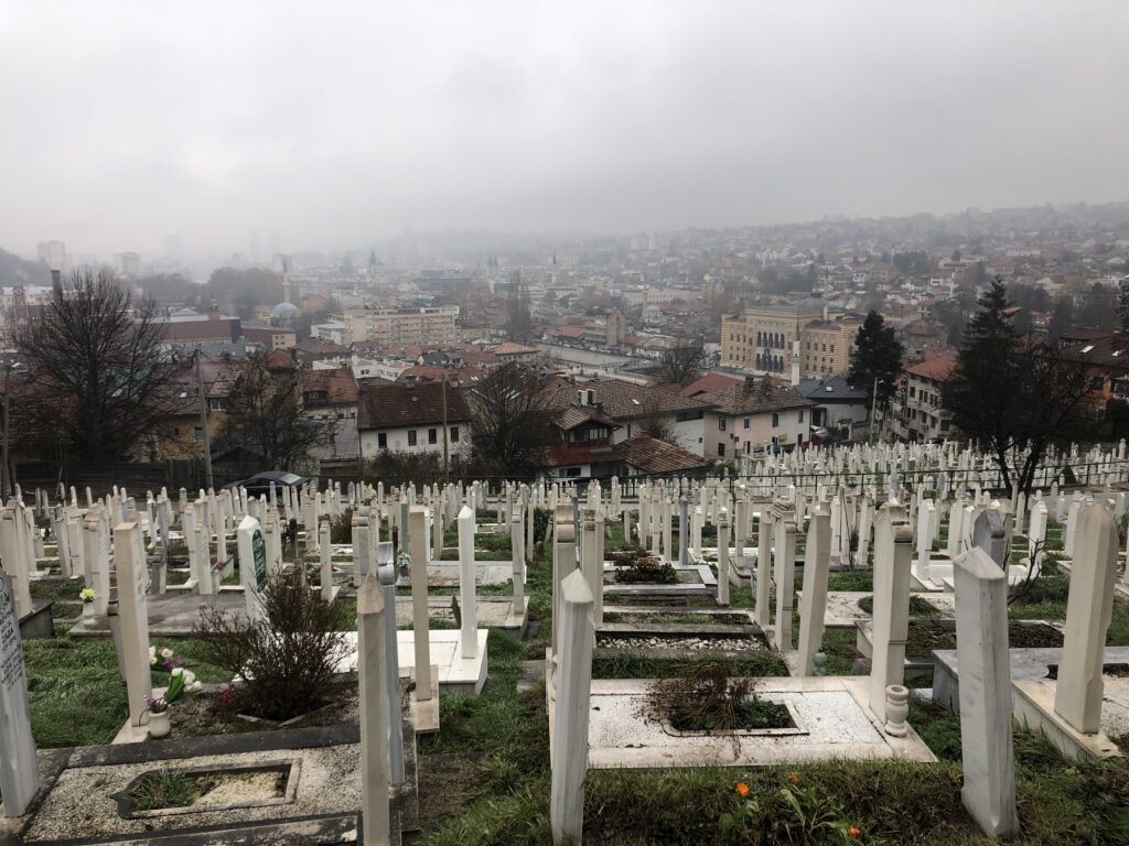 Sarajevo cemetary on the way up Trebevic